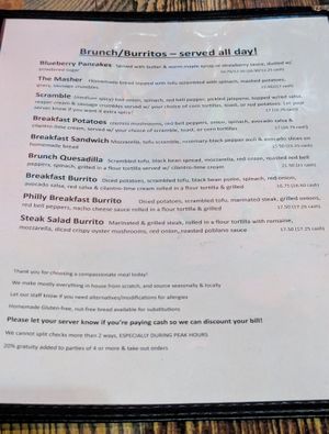 Updated Menu as of 09 March 2025 at High Note Cafe in Boise