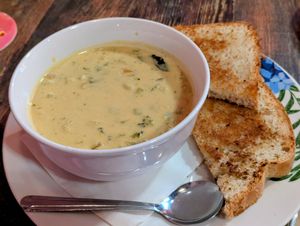 Cheddar Vegetable Soup (bowl size) at High Note Cafe in Boise