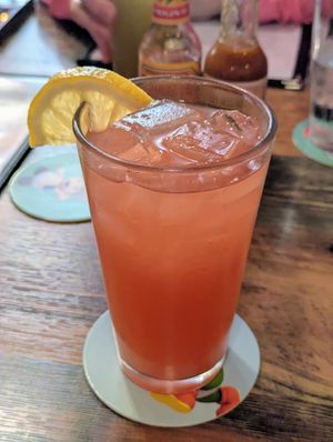 Strawberry Rose Juice with Jasmine Rose Green Tea at High Note Cafe in Boise