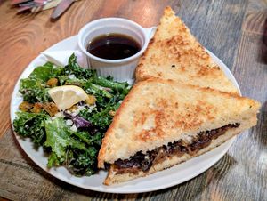 French Dip with Cesar Salad at High Note Cafe in Boise