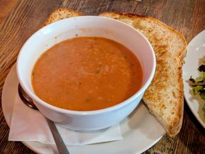 Bowl of Tomato Basil Soup at High Note Cafe in Boise