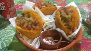 The chili souce is optional  at Acarajé Da Madá in Florianopolis