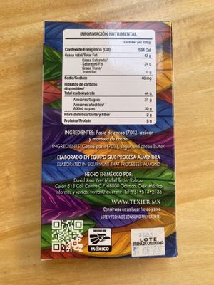 Example of vegan chocolate  at Texier Chocolatería in Oaxaca