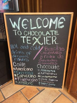 Most chocolates are vegan. I’m sure the coffee and pastries are vegetarian. at Texier Chocolatería in Oaxaca