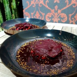 red beet, 5 course take away menu on New Years Eve 2020 at 't Vijfde Seizoen in Aalter