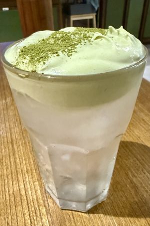 Matcha and coconut waterr  at Burgreens - Menteng in Jakarta