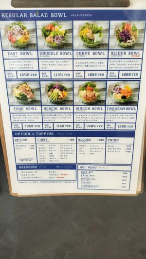 Menu at Fielder's Choice in Osaka