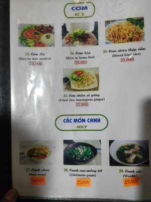 Menu page 4 at Phuong Nam Quan Chay in Hue