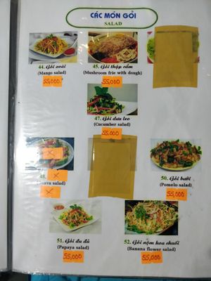 Menu page 7 at Phuong Nam Quan Chay in Hue