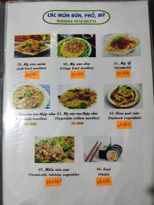 Menu page 9 at Phuong Nam Quan Chay in Hue
