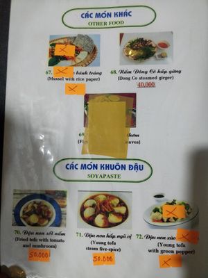 Menu page 10 at Phuong Nam Quan Chay in Hue