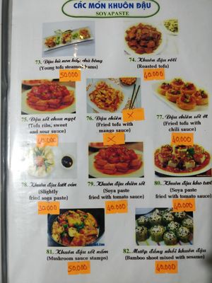 Menu page 11 at Phuong Nam Quan Chay in Hue