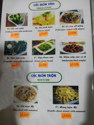 Menu page 12 at Phuong Nam Quan Chay in Hue