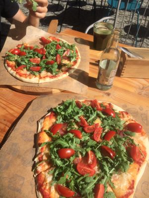 vegan pizza  at Cukru Cafe in Jelenia Gora