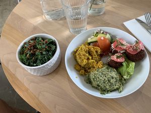 Kale salad and couscous Buddha bowl  at Verdine in Houston