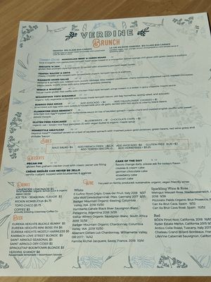 Menu at Verdine in Houston