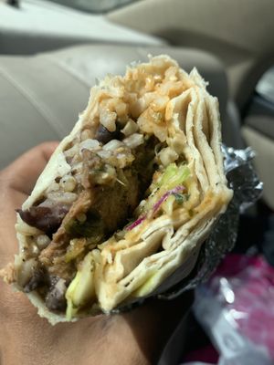 Chile Verde Burrito at Good Karma Artisan Ales & Cafe in San Jose