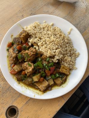 Tofu plate  at Good Karma Artisan Ales & Cafe in San Jose