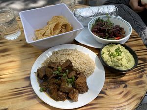 Our spread at Good Karma Artisan Ales & Cafe in San Jose