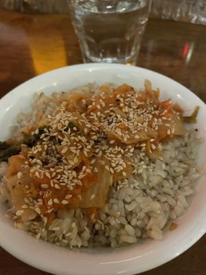 Kimchi bowl  at Good Karma Artisan Ales & Cafe in San Jose