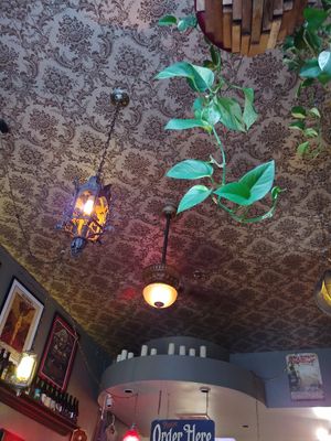 Ceiling a s lighting at Good Karma Artisan Ales & Cafe in San Jose