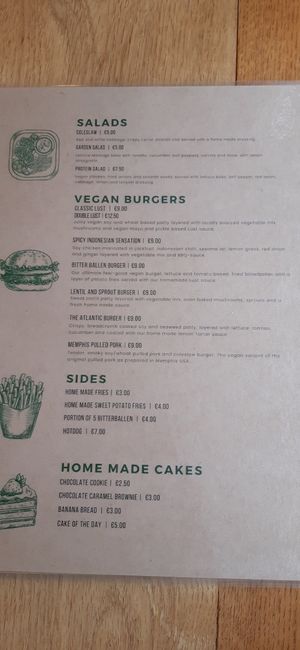 Menu at Lust in Groningen