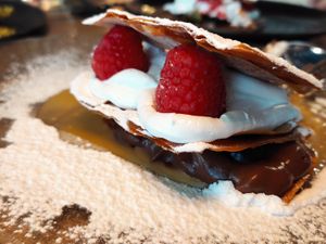 Milhojas de chocolate at BLoved Veggie Corner in Madrid