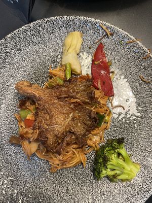 Served portion of Fideau   at BLoved Veggie Corner in Madrid