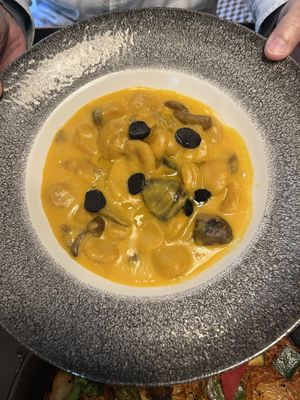 Sweet potato/pumpkin Gnocchi with shrooms  at BLoved Veggie Corner in Madrid