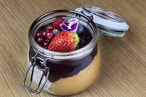 Chia, red berries and apple pudding at BLoved Veggie Corner in Madrid