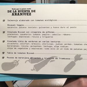 Our menu page 1 at BLoved Veggie Corner in Madrid