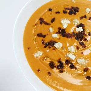 Salmorejo de tomates ecológicos at BLoved Veggie Corner in Madrid