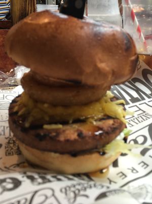 Canadian vegan burger  at Monterey Jack's in Glasgow