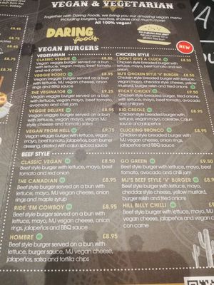 Vegan burgers at Monterey Jack's in Stirling