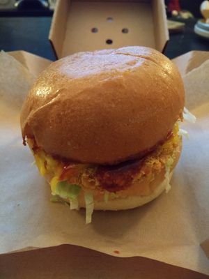 Vegan I don't give a cluck burger at Monterey Jack's in Dunfermline