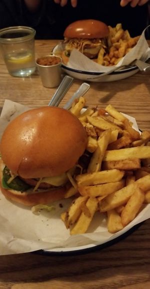 Limited edition vegan burger, January 2020 at Honest Burgers in Cambridge