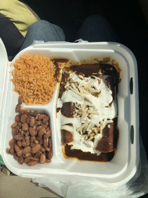 Mole enchiladas 🌱🥴 at Pancho's Vegan Tacos - Fort Apache in Las Vegas