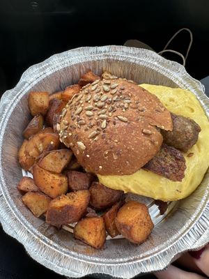 New breakfast sandwich! Sausage, egg, and cheese with chipotle mayo  at Toast Coffeehouse in Port Jefferson