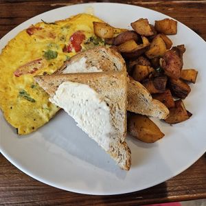 Vegan omelette at Toast Coffeehouse in Port Jefferson