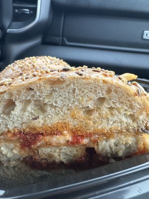 Vegan Vienna chicken with fries  at Toast Coffeehouse in Port Jefferson