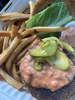 Veggie burger  at Toast Coffeehouse in Port Jefferson
