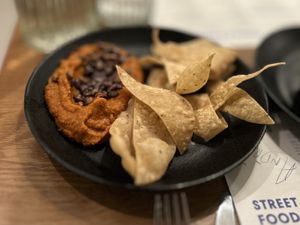 Smoky Sonoran Hummus and Homemade Tortilla Chips  at Wahaca - Covent Garden in London