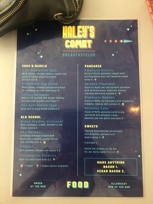 Menu  at Haley's Comet Breakfast Club in The Hague