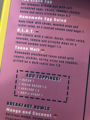 Toona melt, menu description at Haley's Comet Breakfast Club in The Hague