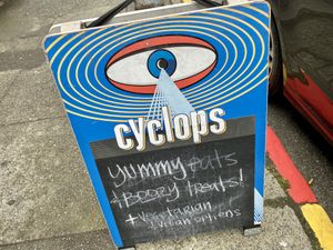 sign  at Cyclops in Seattle