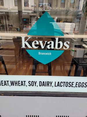 Free from meat,  wheat, soy, dairy, lactose, eggs at Kevabs in Brunswick
