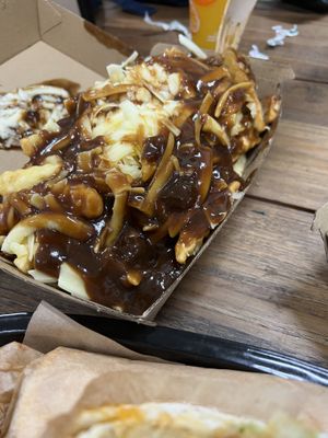 “Dirty Chips” - chips, chickn salt, cheese, gravy $8.50  at Kevabs in Brunswick