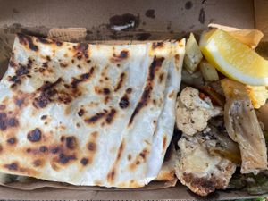 Gozleme with salad   at Kevabs in Brunswick