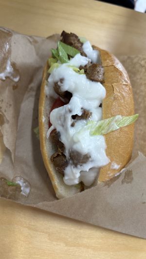$5 Sydney rd festival “steak" sandwich   at Kevabs in Brunswick