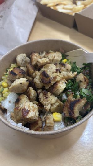 3 salads with “chick’n” delicious   at Kevabs in Brunswick